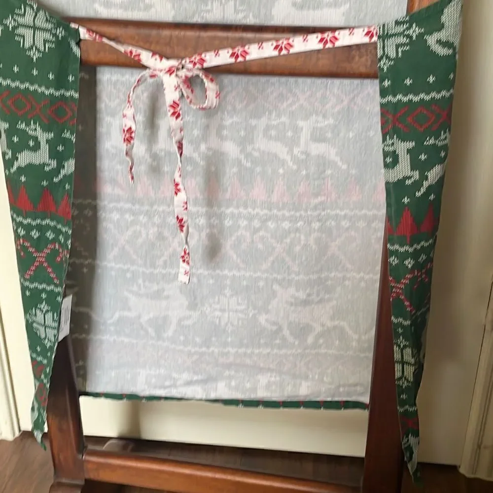 Holiday Cooking Apron - Reindeer Candy Canes Snowflakes and Christmas Trees OS